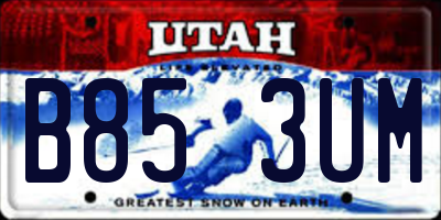 UT license plate B853UM