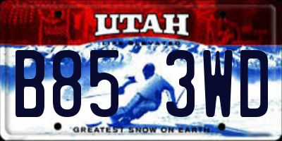 UT license plate B853WD