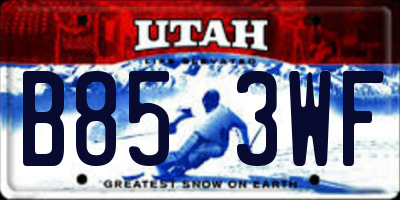 UT license plate B853WF