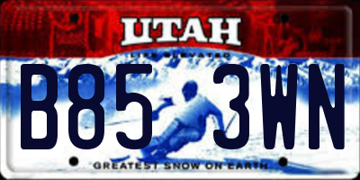 UT license plate B853WN