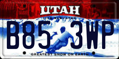 UT license plate B853WP