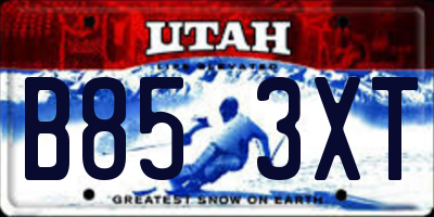 UT license plate B853XT