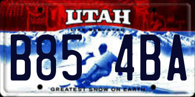 UT license plate B854BA