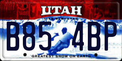 UT license plate B854BP