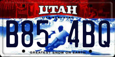 UT license plate B854BQ
