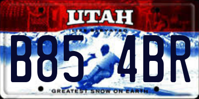 UT license plate B854BR