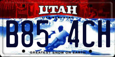 UT license plate B854CH