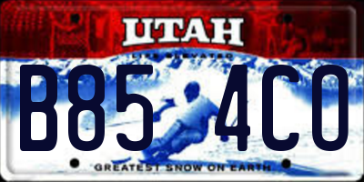 UT license plate B854CO