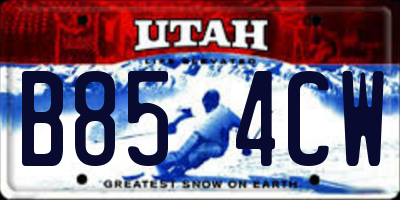 UT license plate B854CW