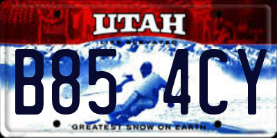 UT license plate B854CY