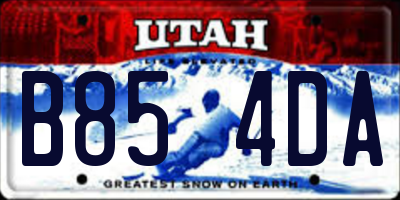 UT license plate B854DA
