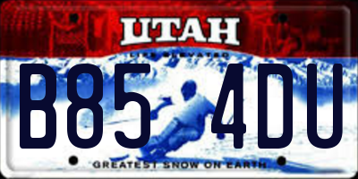 UT license plate B854DU