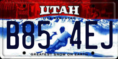 UT license plate B854EJ