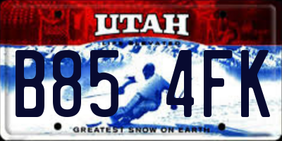UT license plate B854FK