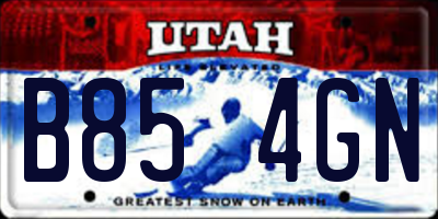 UT license plate B854GN