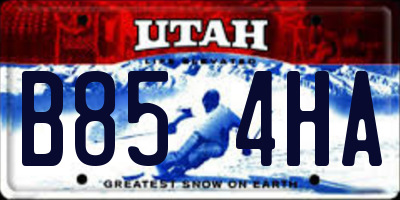 UT license plate B854HA