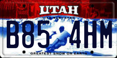UT license plate B854HM