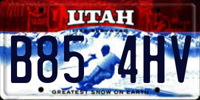 UT license plate B854HV