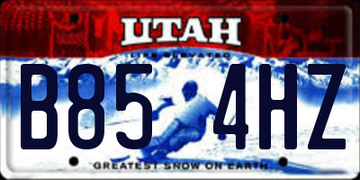 UT license plate B854HZ