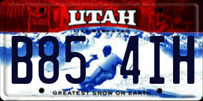 UT license plate B854IH