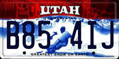 UT license plate B854IJ