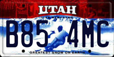 UT license plate B854MC