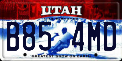UT license plate B854MD