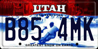 UT license plate B854MK