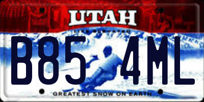 UT license plate B854ML