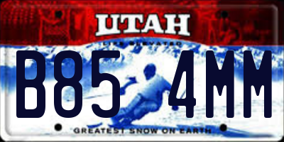 UT license plate B854MM