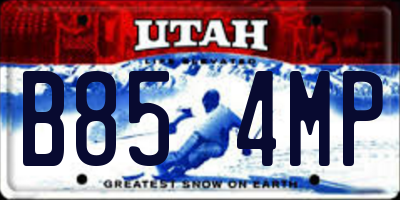 UT license plate B854MP