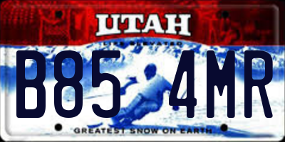 UT license plate B854MR