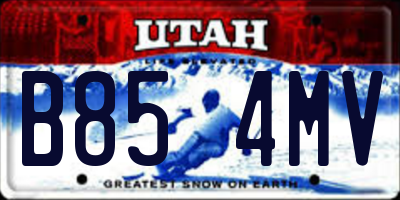 UT license plate B854MV