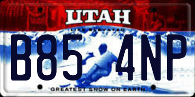 UT license plate B854NP