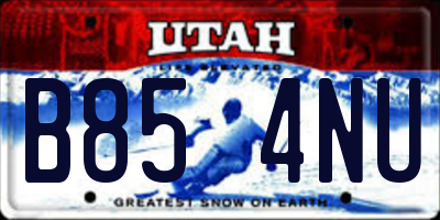 UT license plate B854NU