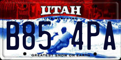UT license plate B854PA