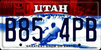 UT license plate B854PB