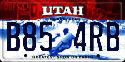 UT license plate B854RB