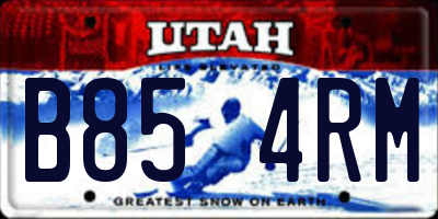 UT license plate B854RM
