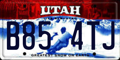 UT license plate B854TJ