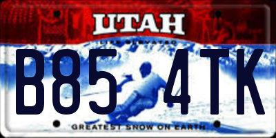 UT license plate B854TK