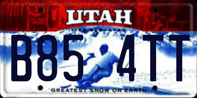 UT license plate B854TT