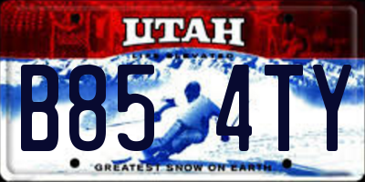 UT license plate B854TY
