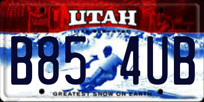 UT license plate B854UB