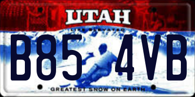 UT license plate B854VB