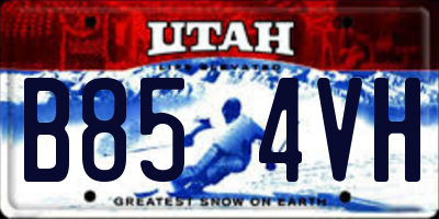 UT license plate B854VH