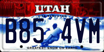 UT license plate B854VM