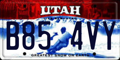 UT license plate B854VY