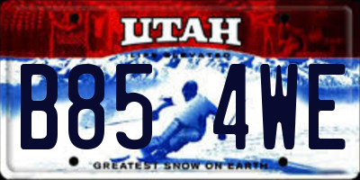 UT license plate B854WE
