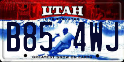 UT license plate B854WJ